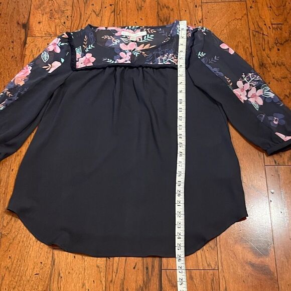 LC Lauren Conrad Indigo Floral Top, Size S, NWT - Picture 8 of 8